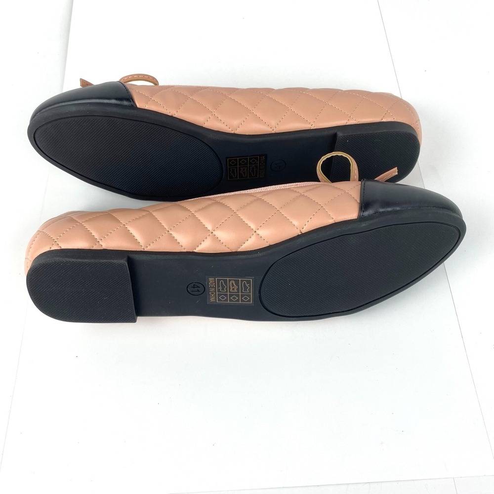 NEW Chicmyth Ballet Flats Womens 9 Shoes 41 Slip on Retro Loafers Pink & Black - Picture 9 of 9